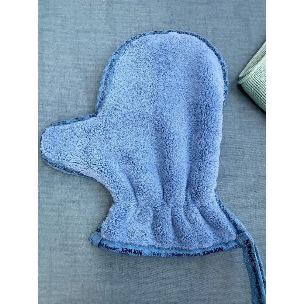 N.O.R.W.E.X. Dusting Mitt + Enviro Teal Blue Set Microfiber -new